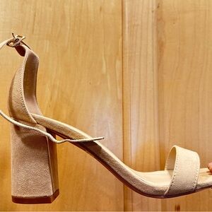 Lulu's Chic Tan Suede Block Heels